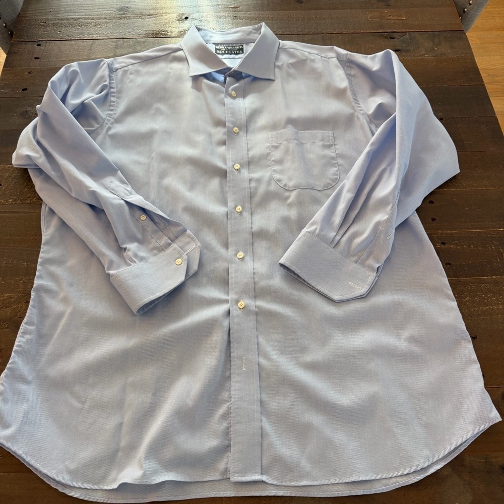 Individualized Cotton pinpoint XXL dress shirt.  Sky Blue Dress Shirt